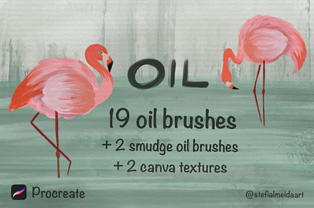 Oil painting Procreate brush pack, a Brush Add-On by Stefi Art