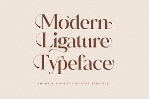 Adorage Modern Ligature Typeface