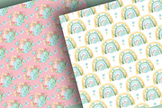 Easter Rainbows Rabbit digital paper, a Pattern Graphic by designloverstudio (Thumbnail 4 of 7)