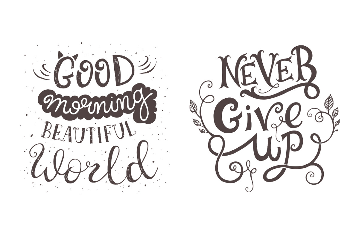 8 hand drawn quotes, an Illustration by piyacler (Photo 2 of 6)