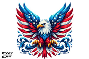 American Patriotic Eagle 4th of July, an Illustration by Designworld