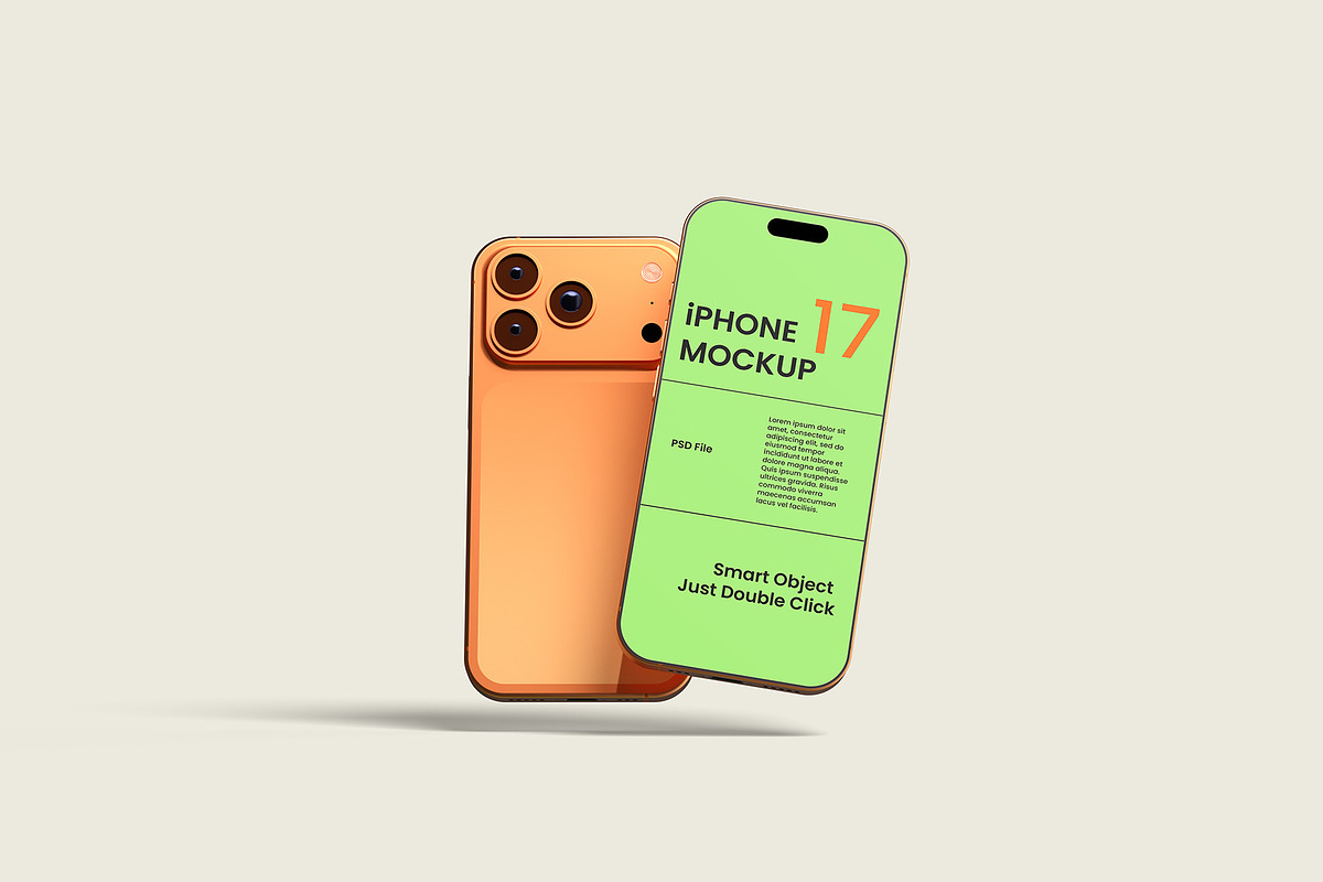 iPhone 17 Pro Mockup, an iPhone Mockup by Graphicbars (Photo 4 of 12)