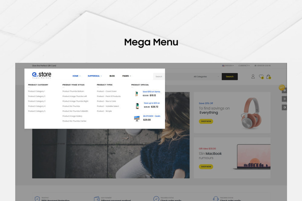 Estore Marketplace Prestashop, a Bootstrap Template by apollotran (Photo 11 of 15)
