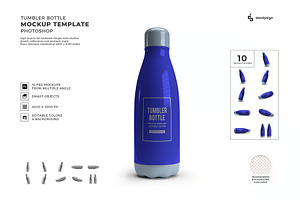 Tumbler Drink Bottle Mockup Template, a Household Mockup by DesignRushMarket