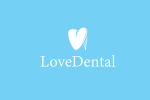 Blue Dental Care Love Logo Dental, a Branding & Logo Template by Maylianaw28