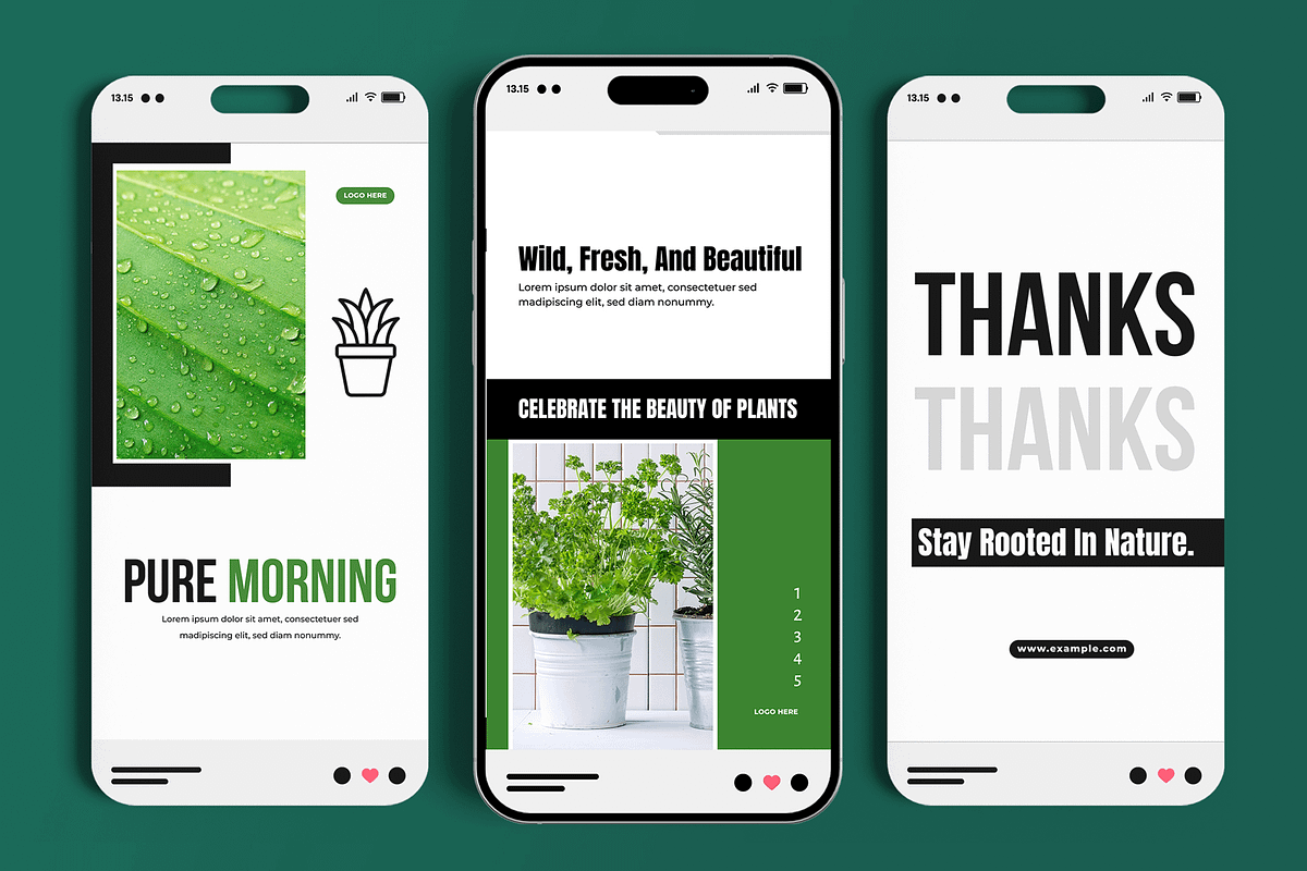 Botanical Nature Green Leaves Story, a Social Media Template by MightyDesign (Photo 3 of 6)