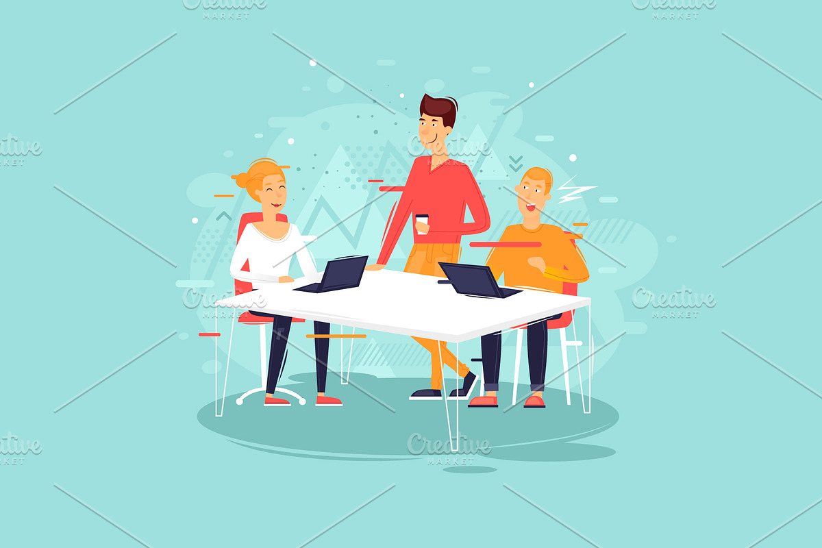 Teamwork, office life, a Person Illustration by Podis (Photo 2 of 6)