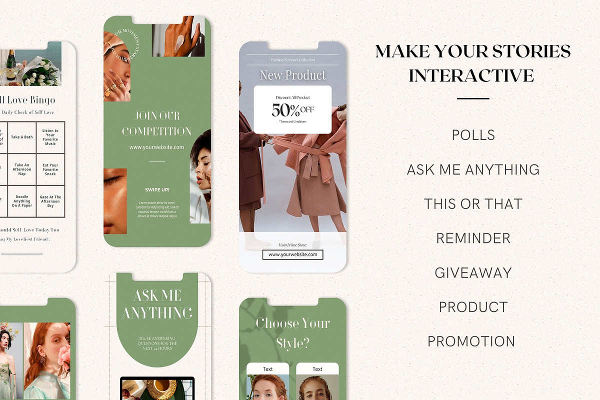 Matcha Latte Instagram Bundle| Canva, a Social Media Template by DesignbySamVN (Photo 8 of 10)