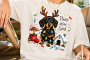Funny Christmas Dachshund PNG, a Seasonal Illustration by Rose Art (Thumbnail 2 of 4)