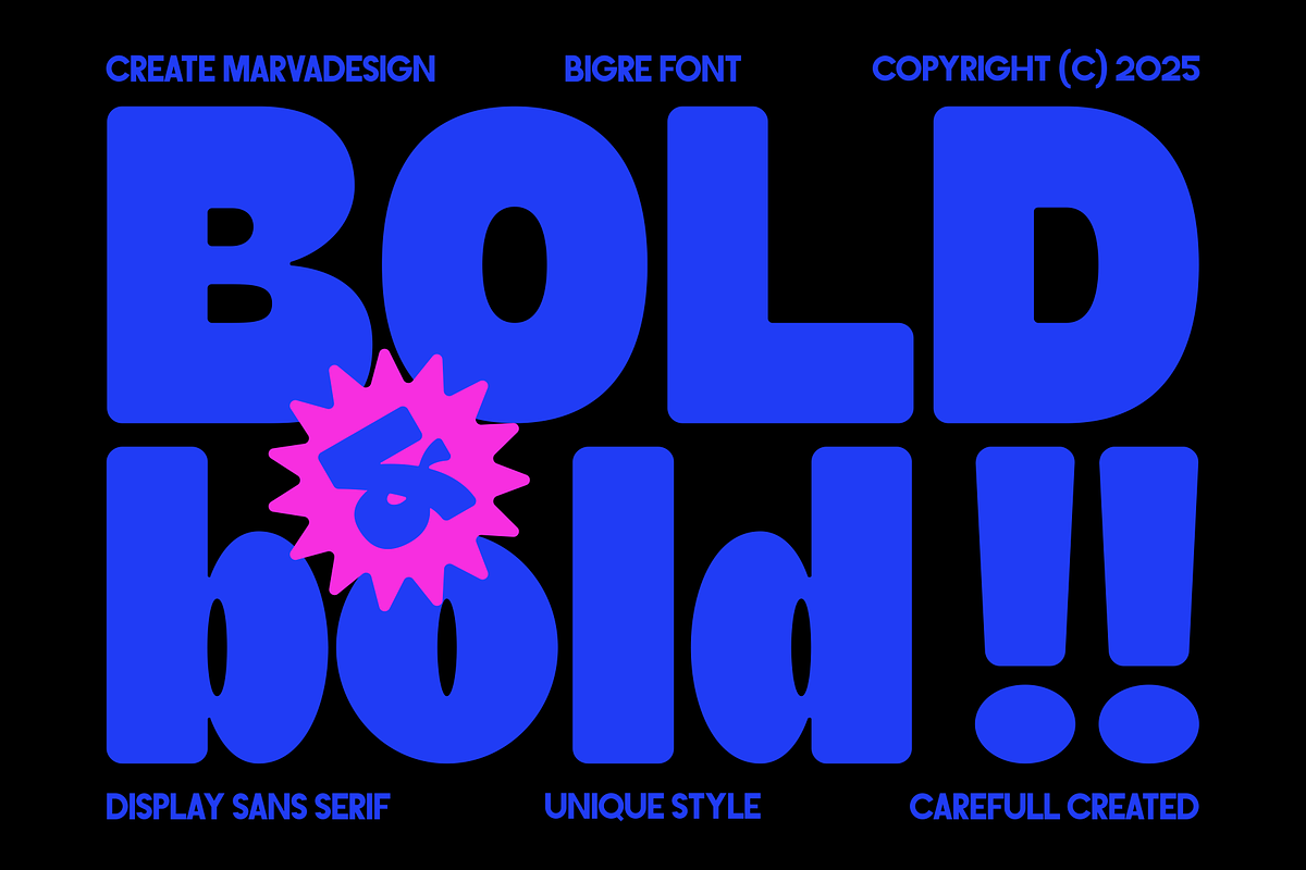 Bigre - Bold Display Sans, a Sans Serif Font by Marvadesign (Photo 8 of 12)