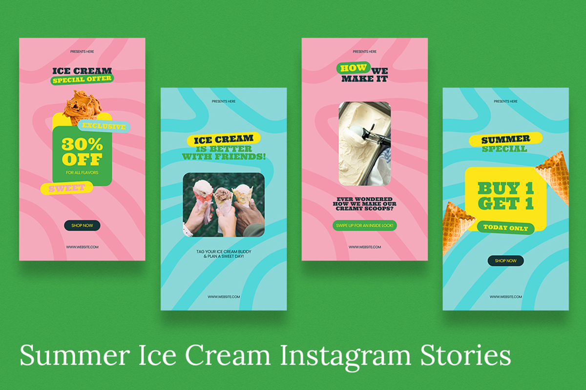 Summer Ice Cream Instagram & Canva, a Social Media Template by Attype (Photo 4 of 4)