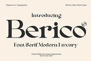 Berico – Modern Luxury Serif, a Serif Font by MaikoHatta (Thumbnail 1 of 8)