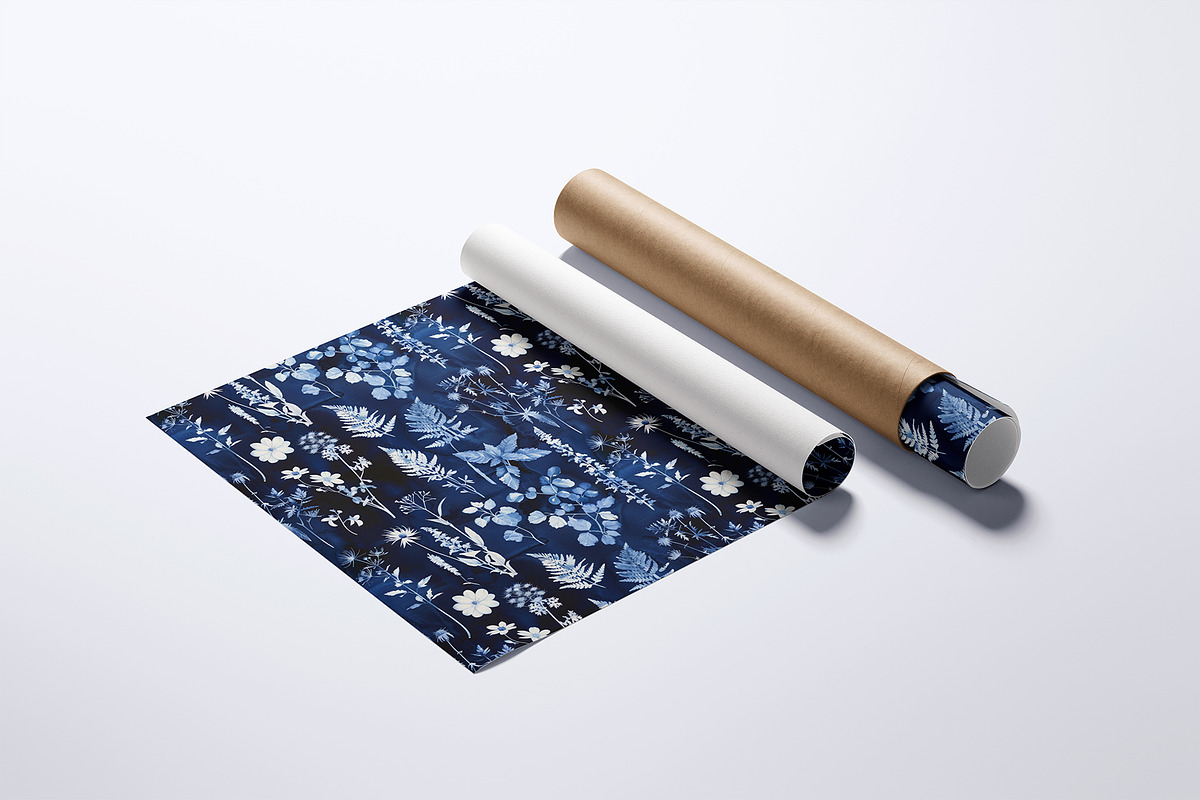 Cyanotype Floral Seamless Patterns, a Pattern Graphic by Ninterints (Photo 17 of 18)