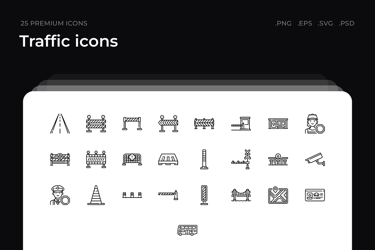 Traffic icons, an Outline Icon by Wencory