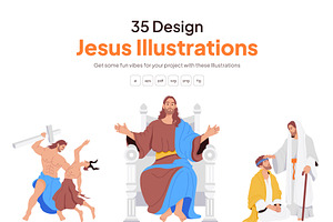 Jesus Illustration Art Set, a Person Illustration by Vectors Market