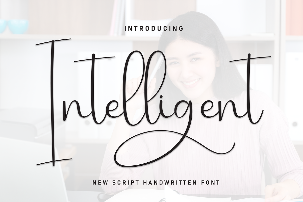 Intelligent | Script Font, a Handwritten Font by Scratchones (Photo 1 of 9)