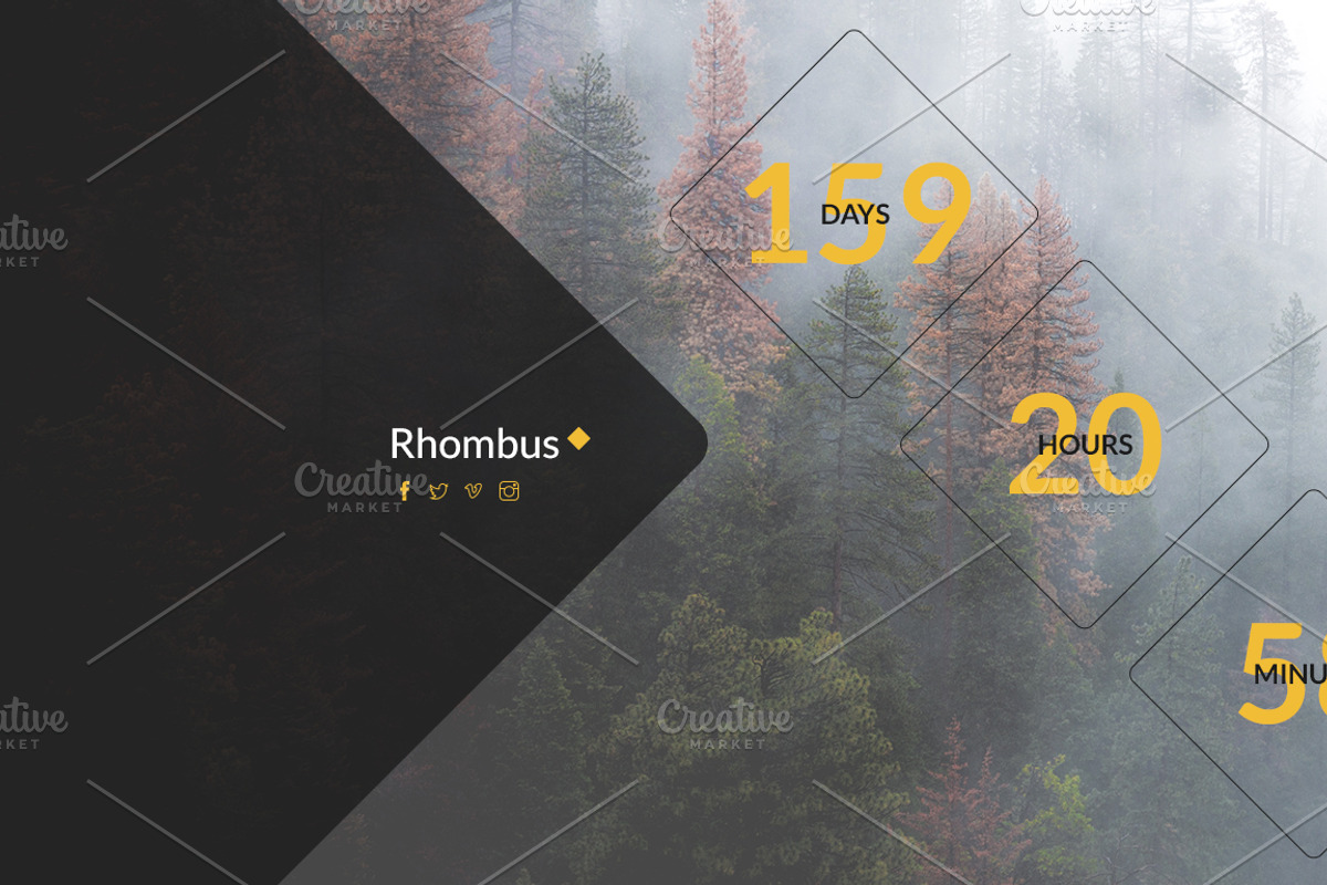 Rhombus Coming Soon PSD Template, a Websites & App Template by Viktor (Photo 8 of 8)