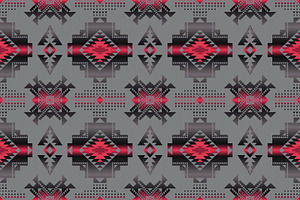 Dark Vibrant Native American Pattern