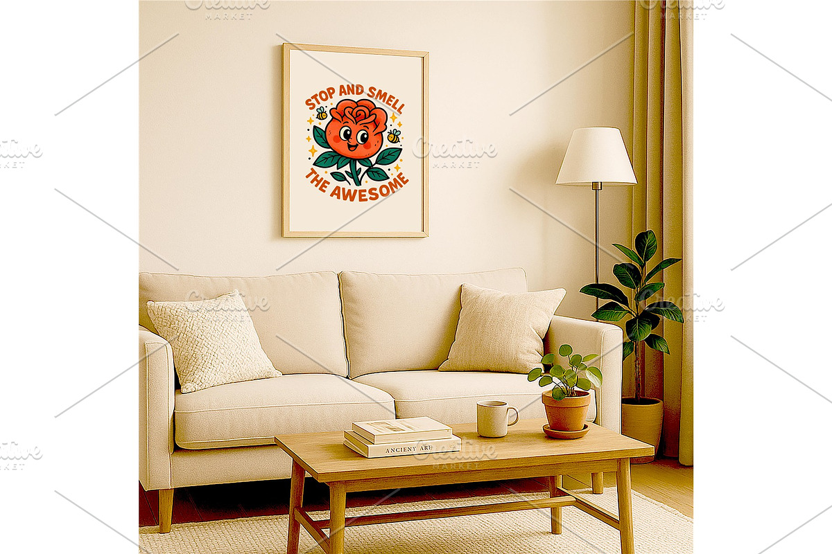 Stop and Smell the Awesome Wall Art, a Background Graphic by LaseredNinja (Photo 5 of 7)