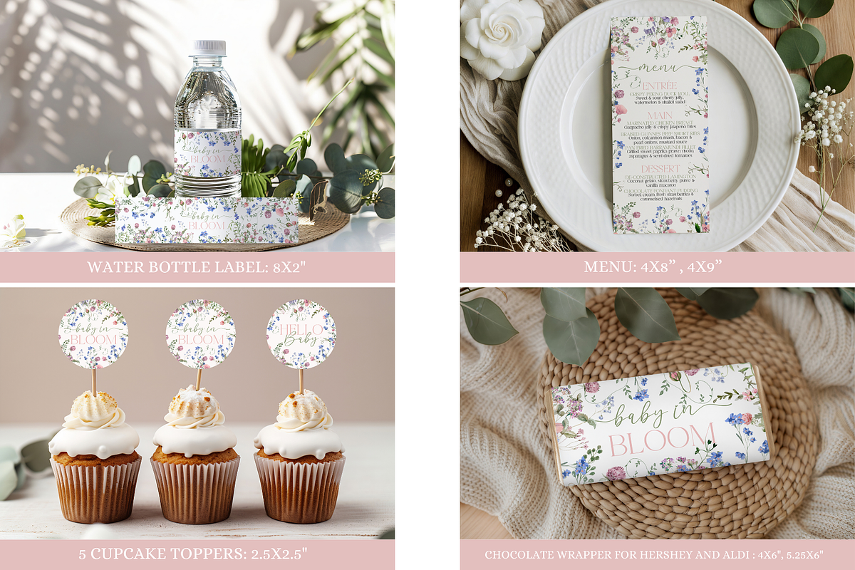 Baby in Bloom Shower Mega Bundle, an Invitation Template by Digital_Mind (Photo 6 of 9)