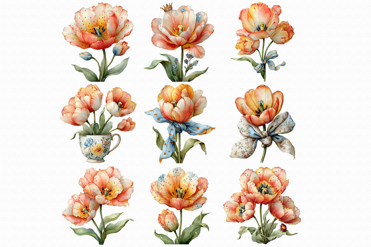 Spring Tulip Flowers Clipart, an Illustration by Libby Wishes (Photo 6 of 6)