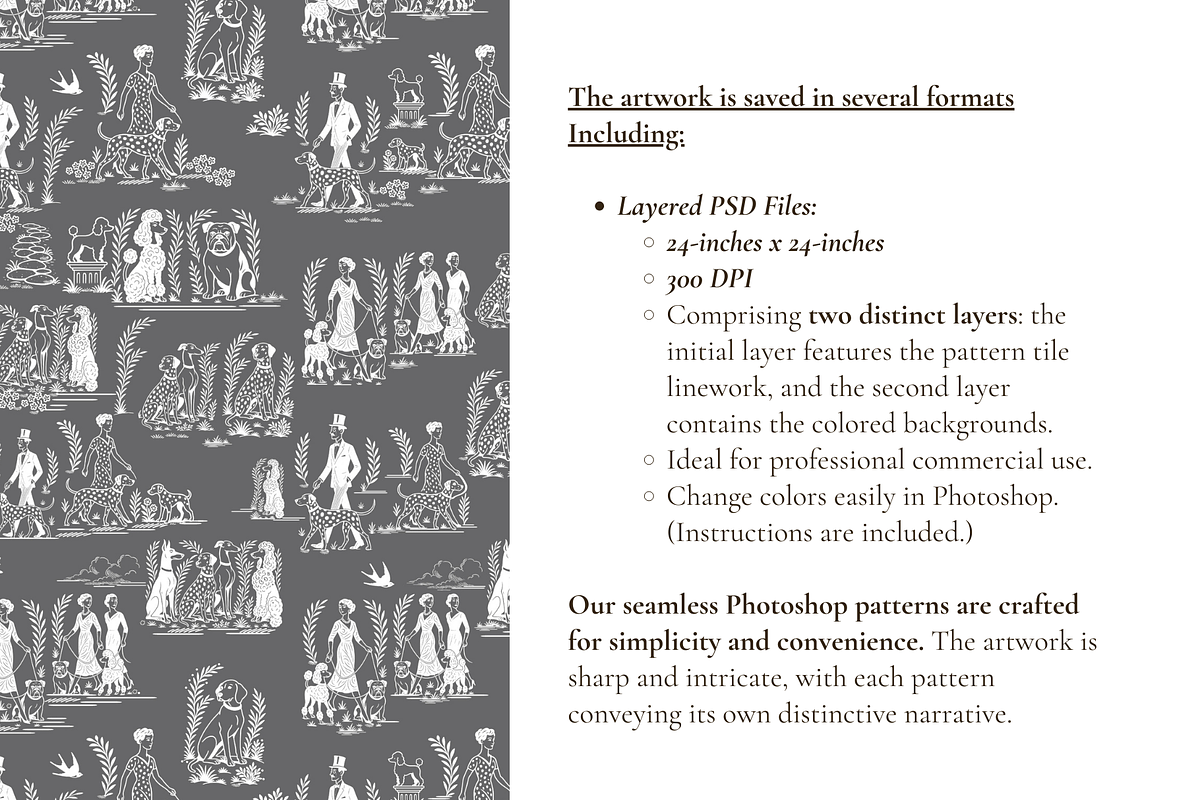 Dog Toile de Jouy Pattern, a Background Graphic by Hughes Studio (Photo 5 of 8)