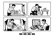 Photographing products in the studio, a Person Illustration by Vectorlina (Thumbnail 1 of 3)