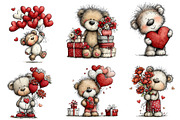 Whimsical Valentine Teddy Bear Clipa, an Illustration by Dream Creation (Thumbnail 4 of 7)