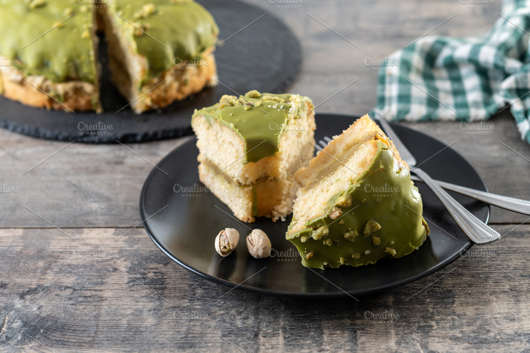Slice of pistachio cake, a Food & Drink Photo by etorres69