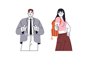 Happy people point at you set, a Person Illustration by PaperTrident (Thumbnail 11 of 12)