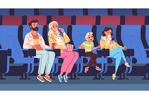 Family cinema theater. Happy parents, a Sport Illustration by Stock-Smart-Start