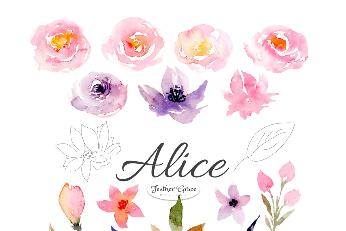 Pink Florals, Roses, Bouquets, an Illustration by Feather Grace Designs (Photo 10 of 11)