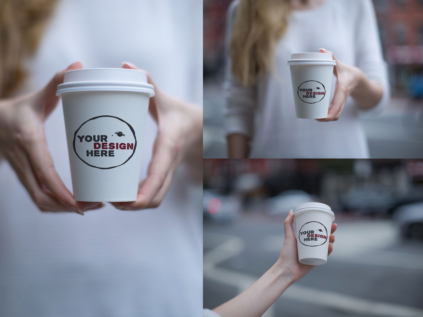 Set of 3 paper cup mockups, a Cups & Container Mockup by Andriy Photography