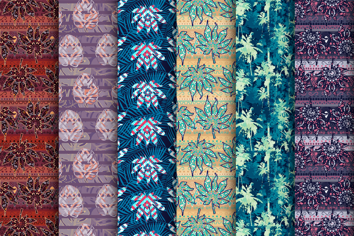 12 trendy tropical pattern., a Pattern Graphic by zeffir (Photo 2 of 3)