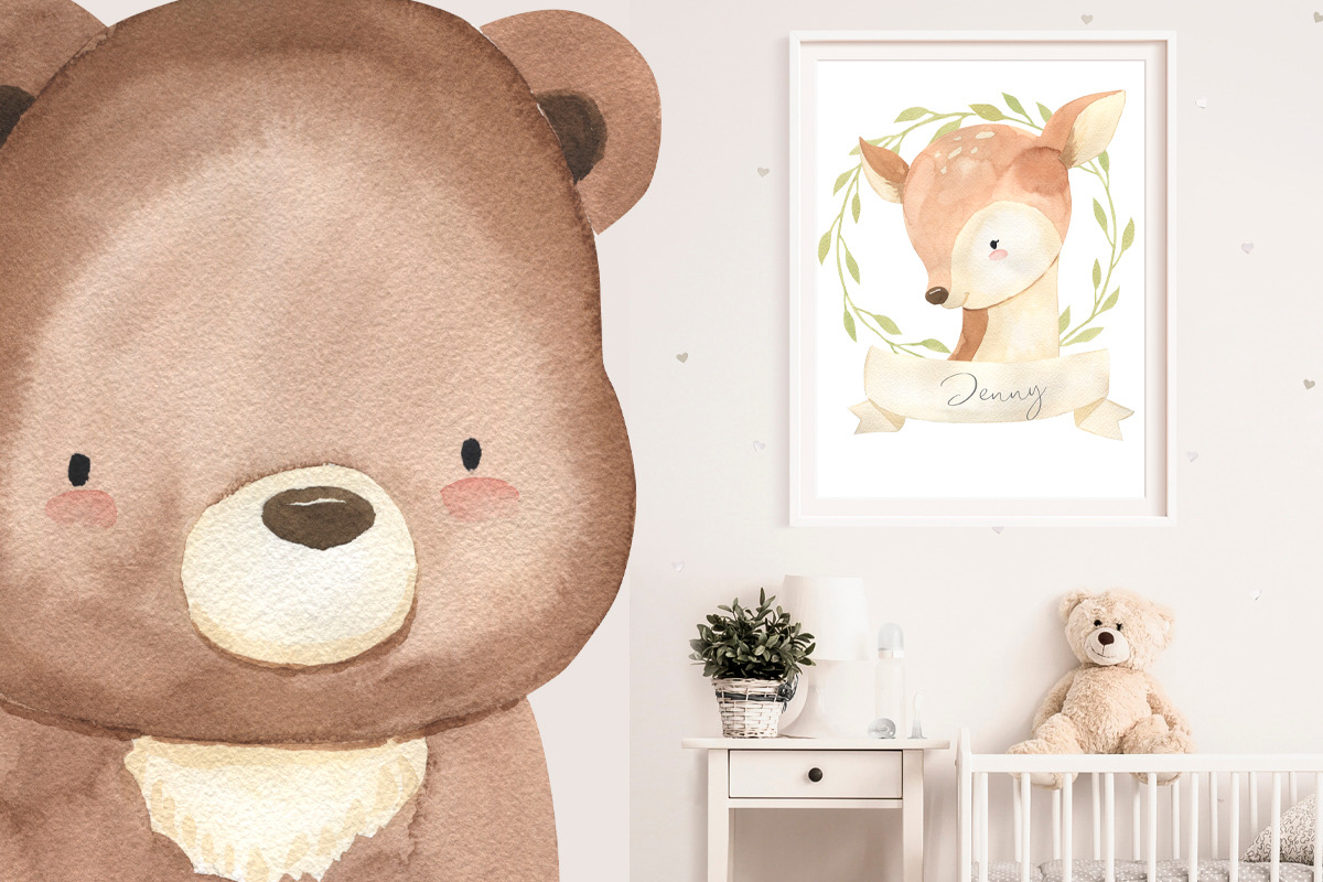 WOODLAND ANIMAL FACES. Watercolor, an Animal Illustration by OlliArtDesign (Photo 4 of 10)