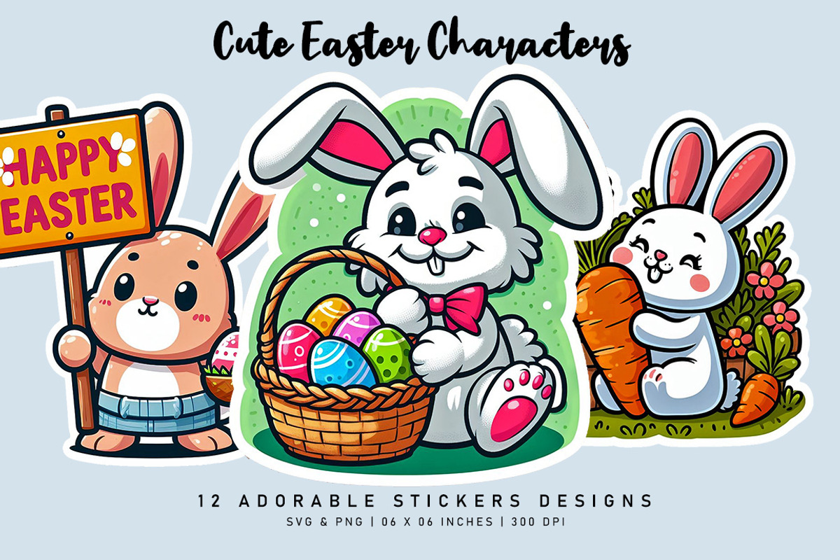 Cute Easter Characters, a Seasonal Illustration by Digital Art Creations (Photo 1 of 6)