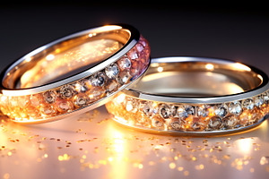 Elegant rings with sparkling details, a Photo by Beautiful things