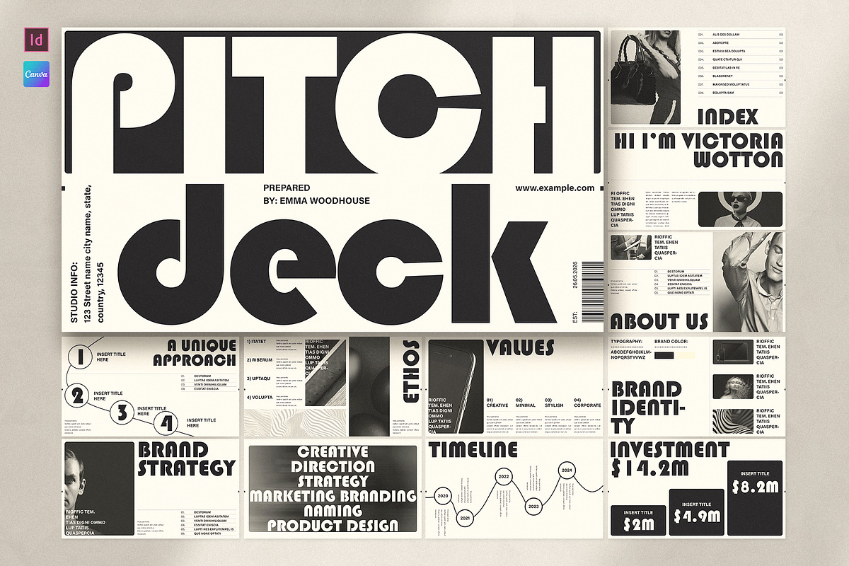 Pitch Deck Presentation Template, a Presentation Template by E-Type (Photo 1 of 5)