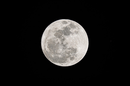 Full moon on the dark sky