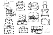 Watercolor Suitcases Collection, an Object Illustration by MayaNavits (Thumbnail 4 of 6)