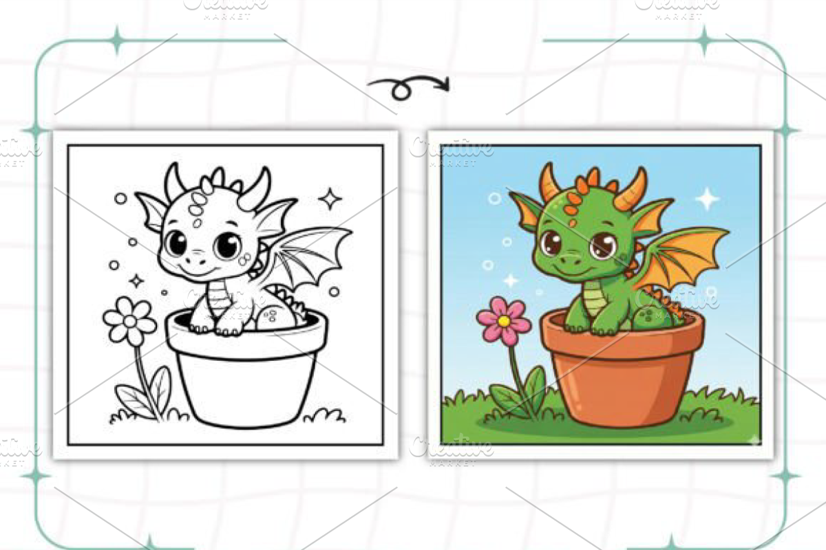 Dragons Coloring Book KDP, an Animal Illustration by Ink Gallery (Photo 4 of 9)