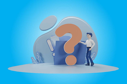 FAQ concept 3d illustration, a Characters & Person 3D Model by alwie99d