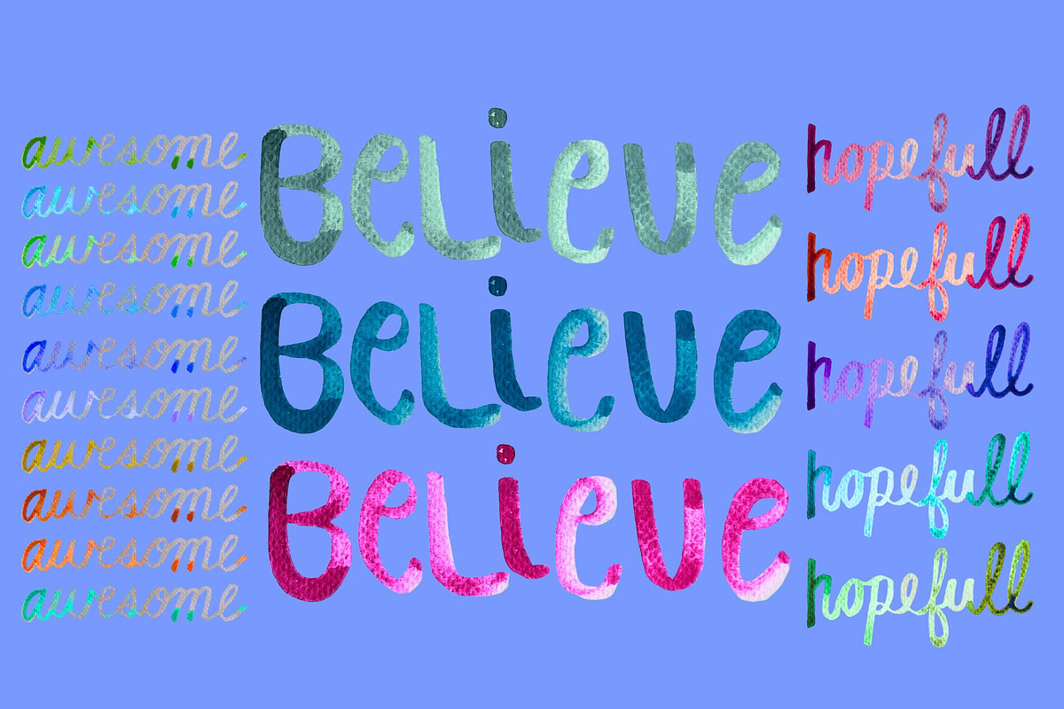 Watercolor Words Clip Art Words, a Decorative Illustration by Eryn Rose Design (Photo 6 of 13)