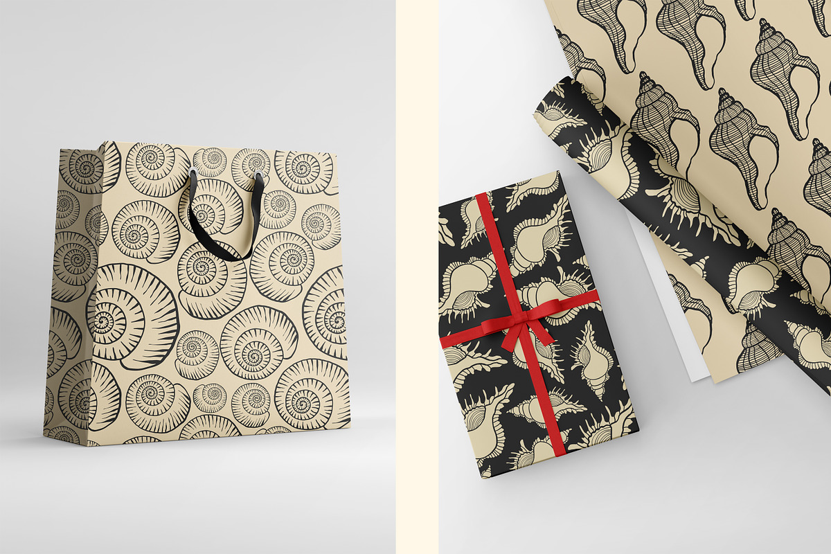 100 Seashell Vector Patterns, a Pattern Graphic by Andre_Eva (Photo 4 of 8)