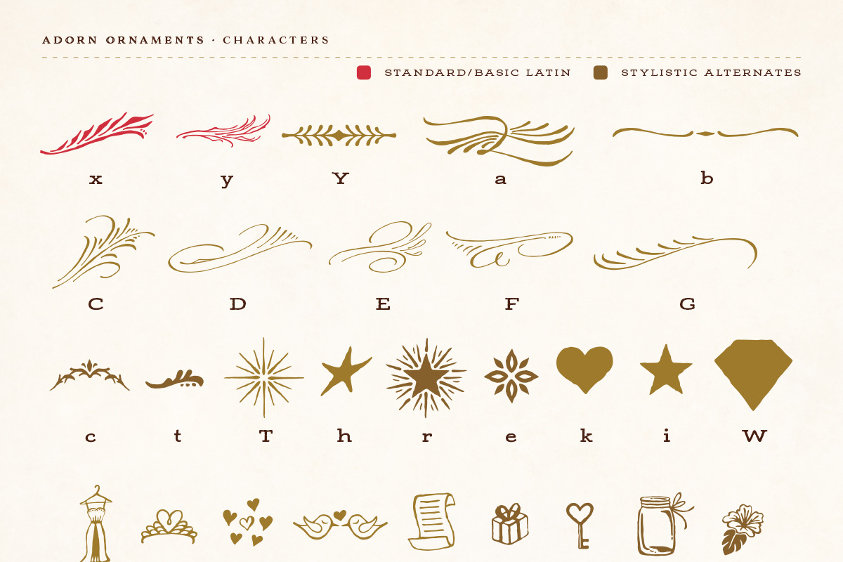Adorn Collection, a Sans Serif Font by Laura Worthington (Photo 61 of 62)