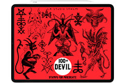 Devil - Procreate Tattoo Stamp Set, a Brush Add-On by LA Studio Sthlm (Thumbnail 1 of 7)