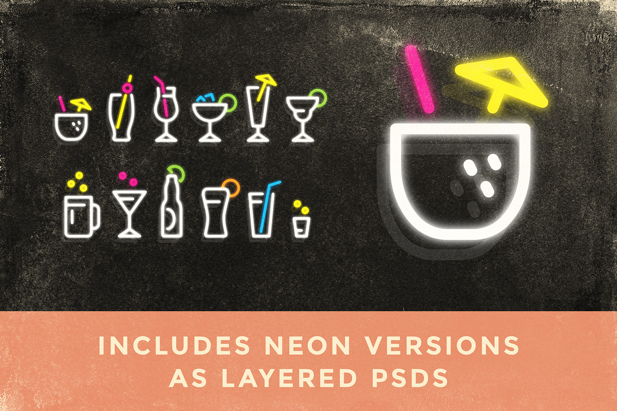 Beach Drinks Icons, an Outline Icon by Ben Buysse (Photo 2 of 3)