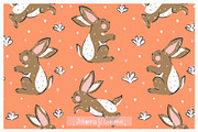 Spring Bunny & Carrot Pattern Set, an Illustration by Johanna V. Creative (Thumbnail 3 of 3)