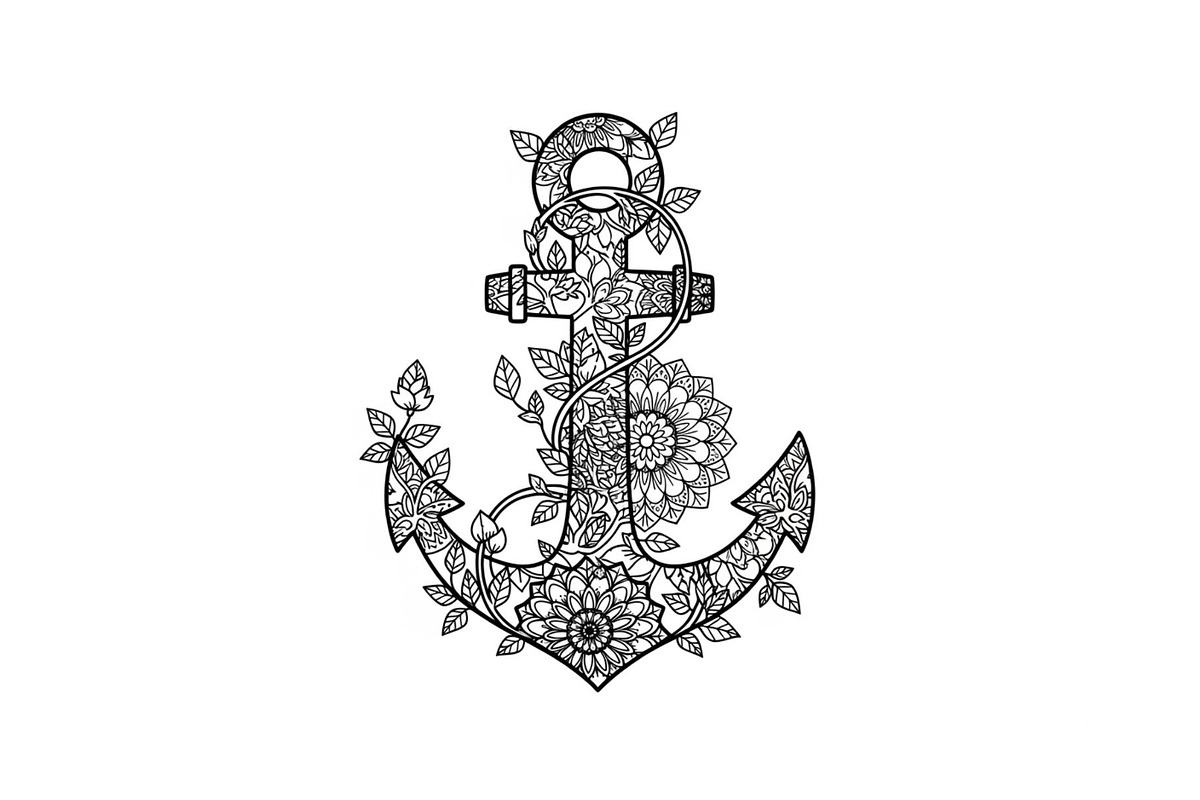 Ornamental Anchor Silhouette SVG, an Illustration by Designs_River (Photo 21 of 31)
