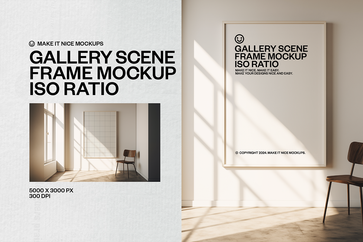 The Gallery Scene Frame Mockup, a Poster Template by makeitnicemockups (Photo 2 of 10)